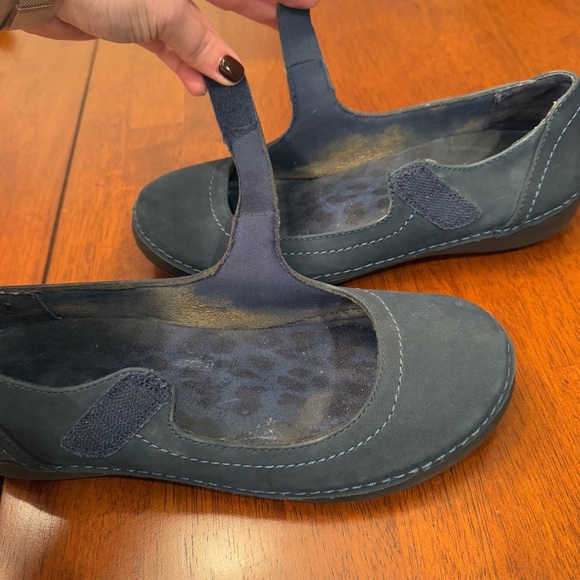 Vionic Orthaheel Harper Leather Suede Mary Jane Flat Shoes Blue US 7.5 Wide - Picture 6 of 11